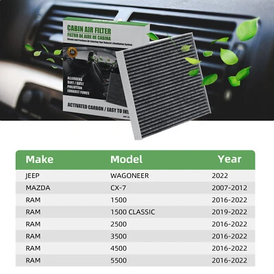 1X Cabin Air Filter fit Ram1500 2500 3500 4500 5500 2016-2023 68318365AA CF11671 - Image 1 of 4