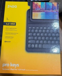 ZAGG Pro Keys Wireless Keyboard Case For iPad Pro 12.9" 6th/5th/4th Gen - Black - Picture 1 of 1