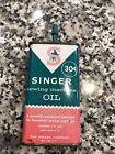 Vintage Singer Sewing Machine Oil Advertising Tin Display Can 3/4 Full Of Oil