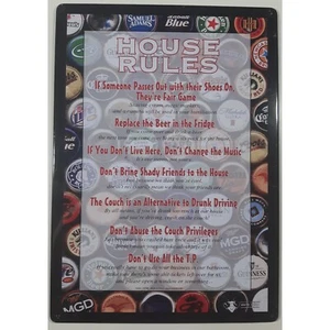 Póster de mantis House Rules Drinking Rules 2004 nuevo, decoración de cueva/frata para hombre - Imagen 1 de 3