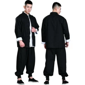 Men Martial Arts Taichi Uniform Bruce Lee Kung Fu Wingchun Suit Jacket Coat Pant - Picture 1 of 11