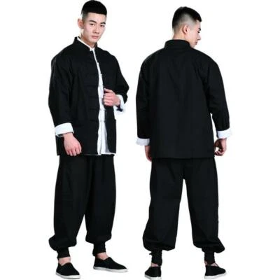 Men Martial Arts Taichi Uniform Bruce Lee Kung Fu Wingchun Suit Jacket Coat Pant - Image 1 of 4