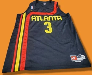 Shareef Abdur-Rahim #3 Nike Team ATLANTA HAWKS Black Jersey ‘1974’  Men Size XL - Picture 1 of 6