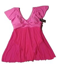 Blooming Jelly Women's XXL Hot Pink Bathing Suit One Piece Swim Dress US Size 14