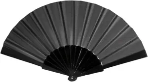 Black Plastic Ladies Folding Hand Summer Heat Cooling Decorative Fan UK Seller - Picture 1 of 6