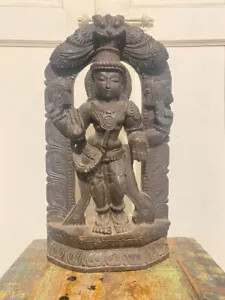 Antiguo Sur de la India Carro Madera Tallada Diosa Hindú Figura Panel Figura Antigua - Imagen 1 de 11
