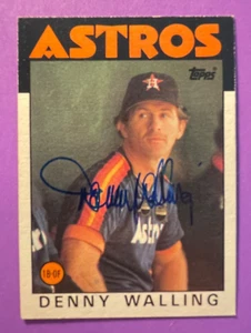 SIGNED DENNY WALLING 1986 TOPPS AUTOGRAPHED BASEBALL CARD - ASTROS - Picture 1 of 2