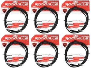 6 Rockville RCDSS10B 10' Doble Mono 1/4" TS al mismo cable para señal mejorada - Imagen 1 de 2