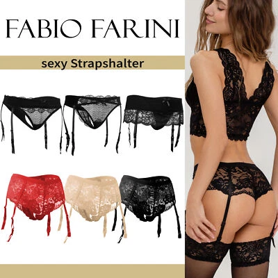 Fabio Farini Damen Panties mit Strapshalter Strumpfhalter Strapse Slips Tanga - Bild 1 von 4