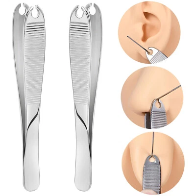 1 pieza de acero quirúrgico pinza de perforación oreja nariz labio vientre lengua herramienta de perforación Foto 1 de 4