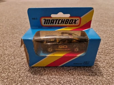 VINTAGE MATCHBOX MB3 PORSCHE TURBO BLACK MINT / NEAR MINT IN ORIGINAL BOX - Image 1 of 4