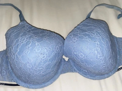Sujetador Victoria Secret 34D Forrado Cobertura Perfecta Mujer Azul Encaje Foto 1 de 4
