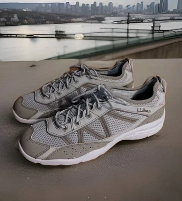 LL Bean женщин желтовато-коричневый белый шнурует вверх Athletic туфли кроссовки 102701 размер 8,5 М - Изображение 1 из 4