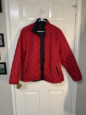 Chaqueta acolchada Lands's End para niños grande roja cremallera completa cuello alto manga larga Foto 1 de 4