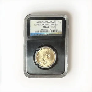 2008 D $1 NGC MS68 CLAD SACAGAWEA DOLLAR FROM ANNUAL DOLLAR SET RETRO CASE - Picture 1 of 2