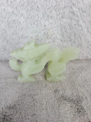 复古小号中国玉石雕刻龙雕像雕塑 3.5 英寸 — 第 1/4 张图片