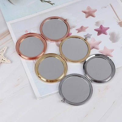 Vintage alloy compact pocket mirror folded makeup cosmetic mirror magnifying 'hw - Image 1 of 4