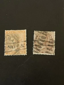 India #21, 41 Used British Colony Stamps CV$9.30- Lot A-47 - Bild 1 von 2