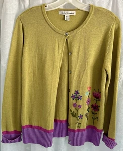 David Brooks 100% Cotton Front Button Sweater Size M - Picture 1 of 8