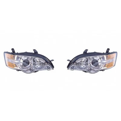 For Subaru Legacy Headlight 2006 2007 Pair Passenger & Driver Chrome w/Bulbs DOT - Image 1 of 4