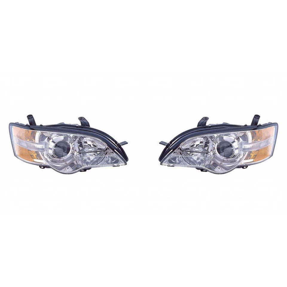 Farol Subaru Legacy 2006 2007 par passageiro e motorista cromado com lâmpadas DOT - Imagem 1 de 4