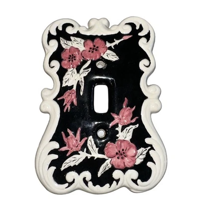 Vntg Holland Mold Ceramic Light Switch Plate 6" Whimsygoth Goth Shabby Chic Emo - Image 1 of 4