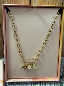 NEU IN BOX Paige Harper goldfarbene Glieder Sicherheitsnadel Charm Halskette 16" - Bild 1 von 9