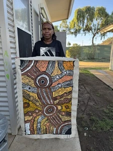 Clarise Tunkin , Aboriginal Art 97cm X 60cm COA Supplied 💕💕 CT4A-2 - Picture 1 of 20