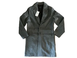 7 FOR ALL MANKIND Gray Lined Wool Blend TOP Dress COAT Overcoat Mens MEDIUM NEW - Picture 1 of 6