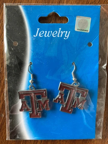 College NCAA Texas A&M Aggies Football Team Logo Dangle Earrings by Siskiyou New Cover