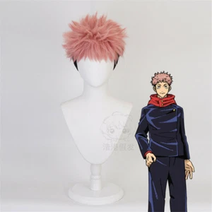 Jujutsu Kaisen Yuji Itadori Cosplay Wig Multicolor Hair Anime Custome Prop - Picture 1 of 5