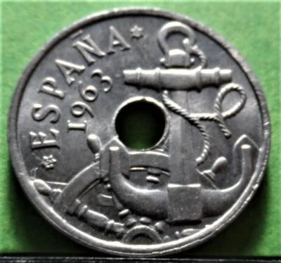 UNC, ESTADO ESPAÑOL, 50 Centimos, 1963 *19-63, SPAIN - Image 1 of 2