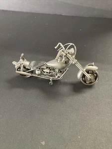 Homemade Chopper Motorcycle Scrap Art Uses Scrap Hardware W/ Bearing Wheels - Picture 1 of 9