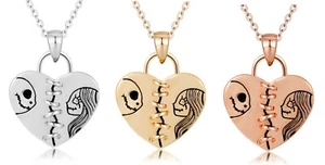 Jack and Sally Skeletons Family Heart Pendant Necklace - Picture 1 of 19