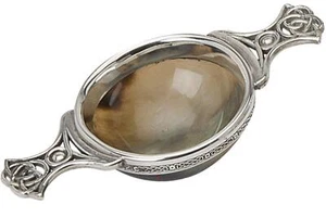 Schottischer Quaich verziertes Horn Zinn keltischer Griff 2"" 4"" Schalen Tassen der Freundschaft - Bild 1 von 3