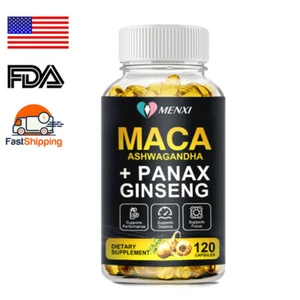 Maca Root 120 Capsules 10000 Mg High Potency Organic Pills For Men,Women Energy - Picture 1 of 11