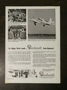 Vintage 1961 Beechcraft Queen Air Airplane Full Page Original Ad - Picture 1 of 1