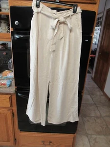 Women's Lulus Belted Rayon/Linen Wide Pant - Large - Picture 1 of 8