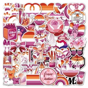 60 PCS Lesbian Pride Stickers Gay LGBTQ+ Pride Month Decal Laptop Car Decoration - Picture 1 of 1