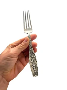 Lily of the Valley by Whiting Sterling Silver Dinner Fork 6 7/8" Flatware Great - Picture 1 of 6