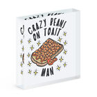 Crazy Beans On Toast Man Stars Acrylic Photo Block Frame Funny Food Breakfast