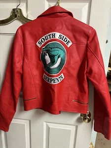 Riverdale Jacket Adult Small Southside Serpents Fux Leather Bomber Jacket Moto - Picture 1 of 8