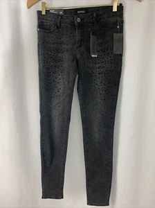 New Womens Buffalo By David Bitton FAITH jeans- Skinny- 26- Gray W/ Black Gems - Picture 1 of 8