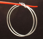 All Shiny Round Hoop Earrings with Omega Backings Stainless Steel ALL SIZES
