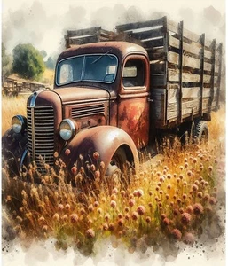 Vintage Farm Truck Iron On Transfer For T-Shirt + Other Light & Dark Fabrics #2 - Picture 1 of 2