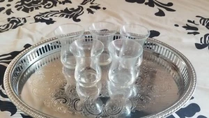 Turkish Tea Glasses- set of 5 Traditional Crystal Clear Glass Tea Cups Beautiful - Picture 1 of 1