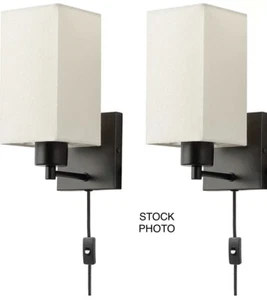 KOONTING Wall Sconce Rustic Plug in Or Wired Wall Lamp with Cord Set 2 NIB Pair - Picture 1 of 8