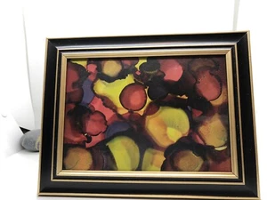 Original Abstrakte Alcohol Ink 5x7 mit neuem Rahmen - Bild 1 von 4