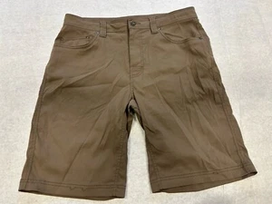 Prana Shorts Men’s 33 Brown Nylon Blend Stretch Hiking Flat Front 5 Pockets - Picture 1 of 8