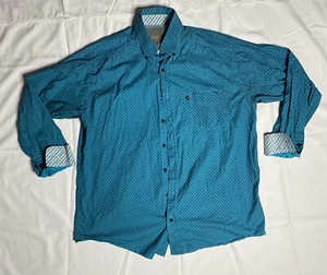 Panhandle Tuf Cooper Performance camicia con bottoni uomo grande verde acqua manica lunga - Foto 1 di 7